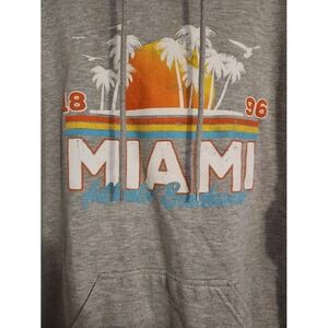 Point Sportswear Miami Graphic Hoodie Sweatshirt Pullover‎ Grey Medium  E06